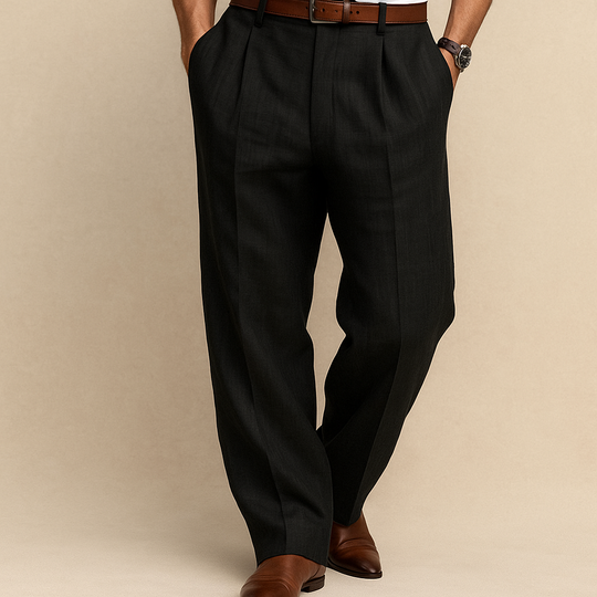 Pleated Tapered Trousers Men – Structured Pleats & Low-Sheen Surface