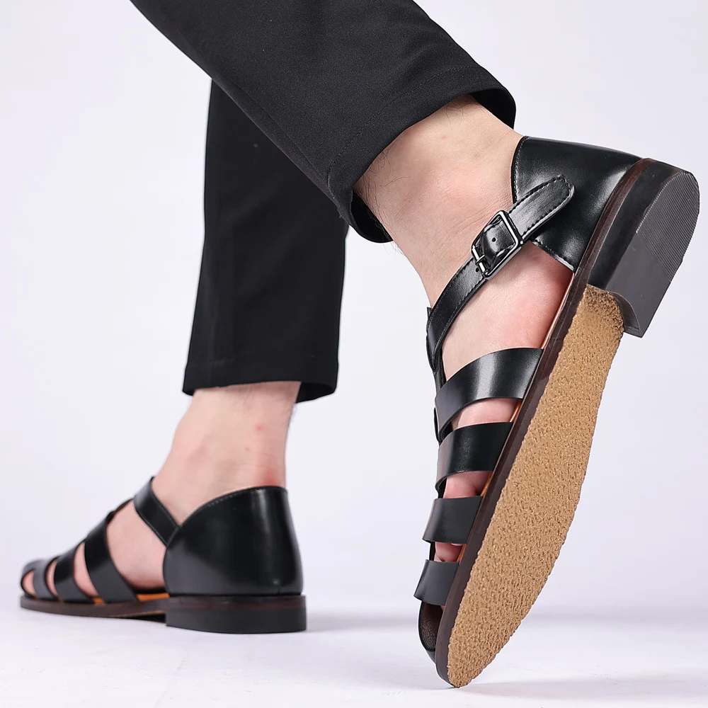 Structured Fisherman Sandals for Men – Strapped Upper and Flat Base
