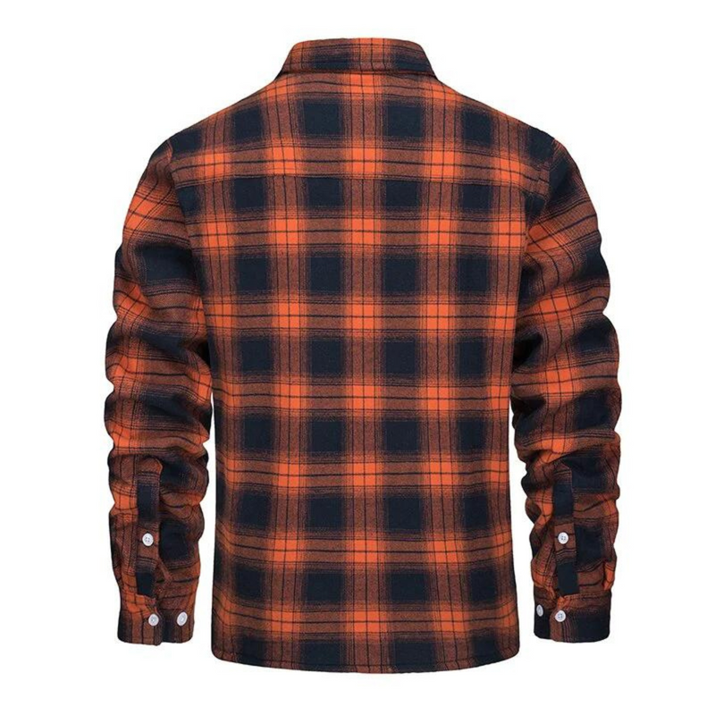 Men's Fleece-Lined Checkered Jacket | Warm Winter Outerwear