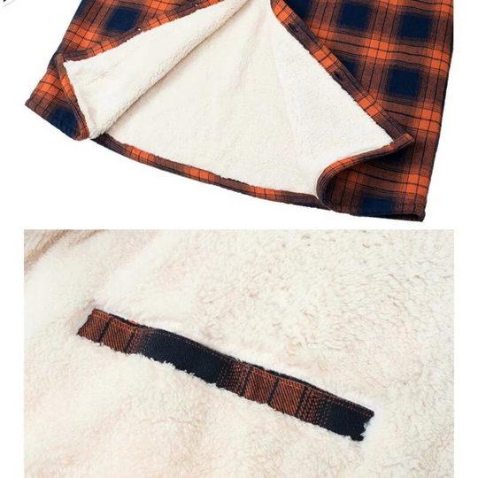 Men's Fleece-Lined Checkered Jacket | Warm Winter Outerwear