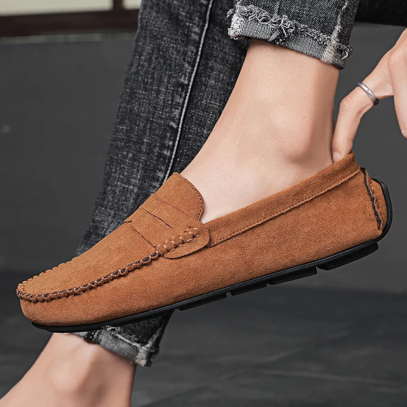 Slip-On Loafers for Men - Textured Upper