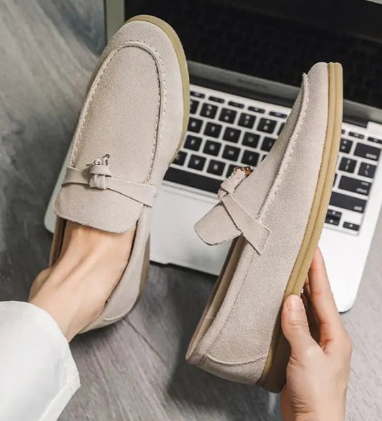 Textured Upper Tassel Loafers for Men