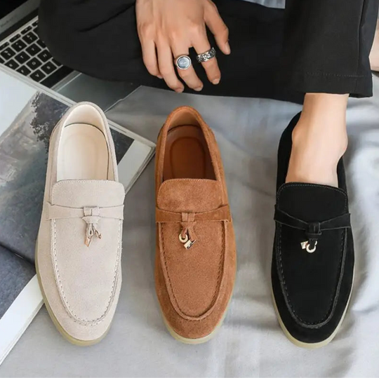 Textured Upper Tassel Loafers for Men