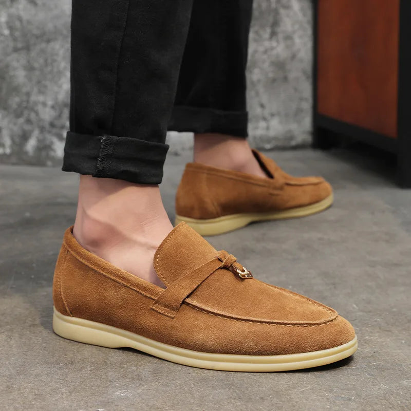 Textured Upper Tassel Loafers for Men