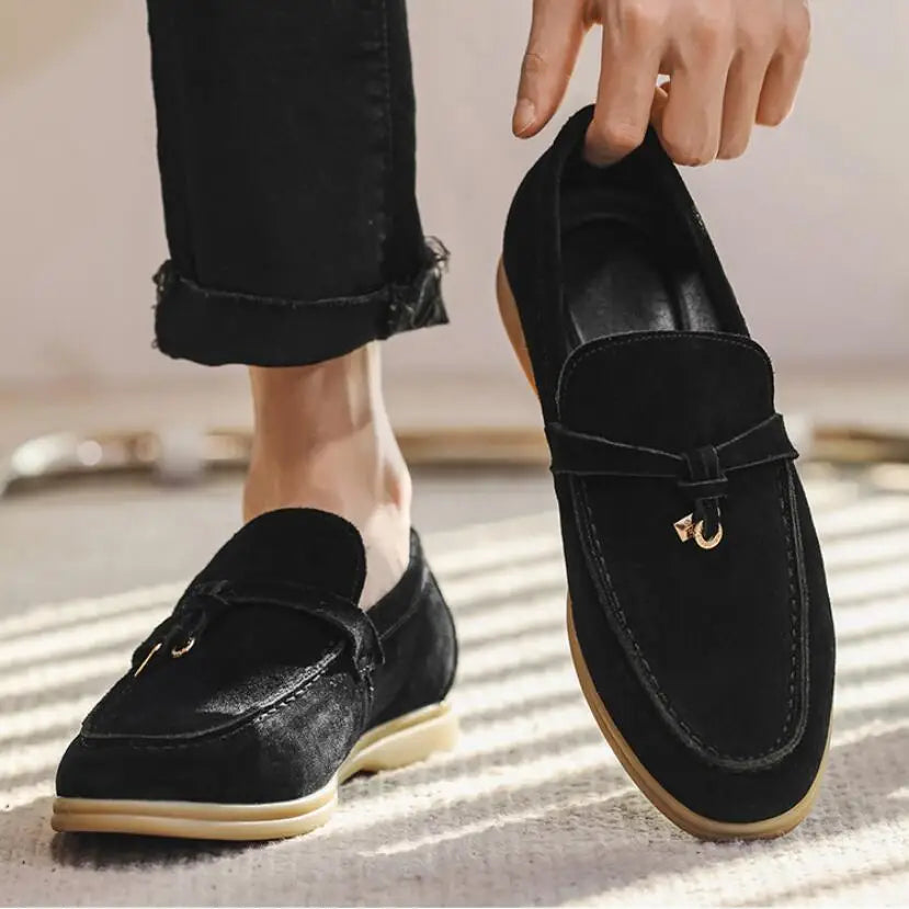 Textured Upper Tassel Loafers for Men