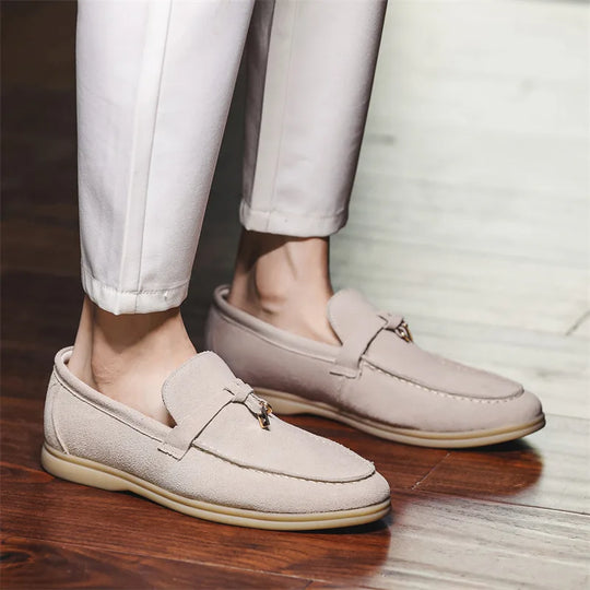 Textured Upper Tassel Loafers for Men