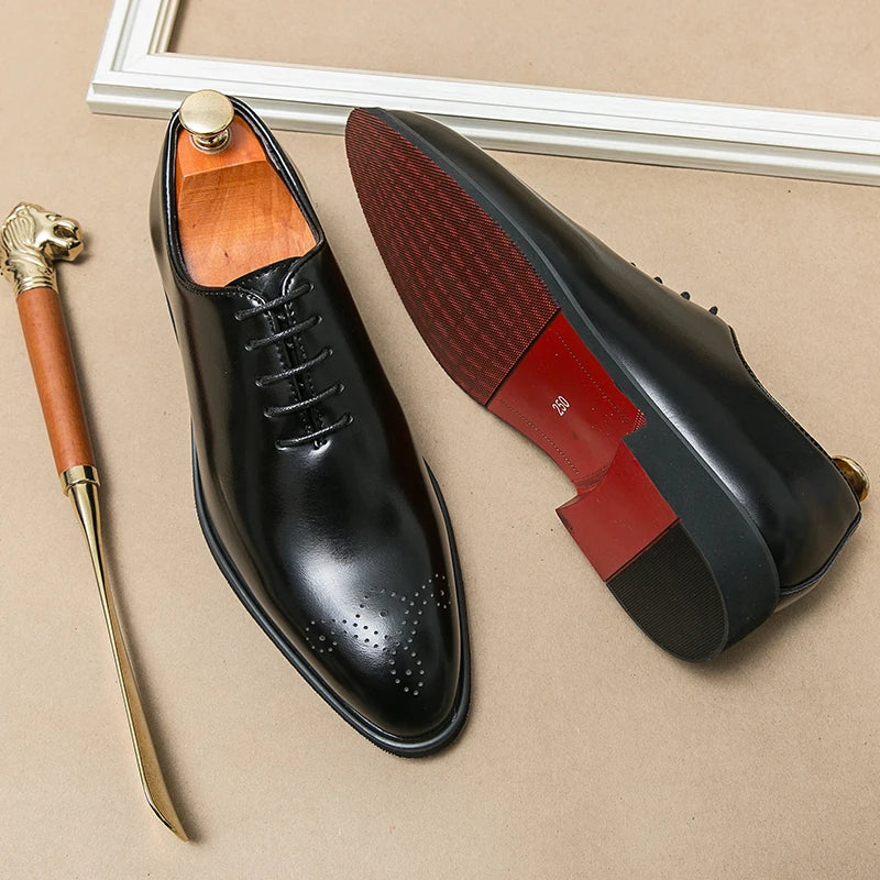 Oxford Dress Shoes Men – Gloss Finish & Closed-Lace Design