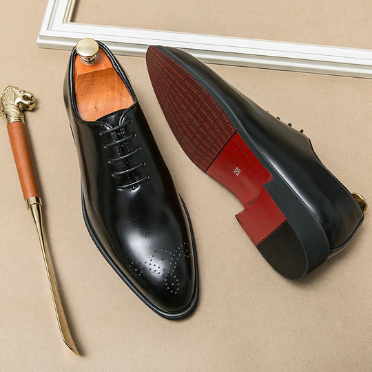 Oxford Dress Shoes Men – Gloss Finish & Closed-Lace Design