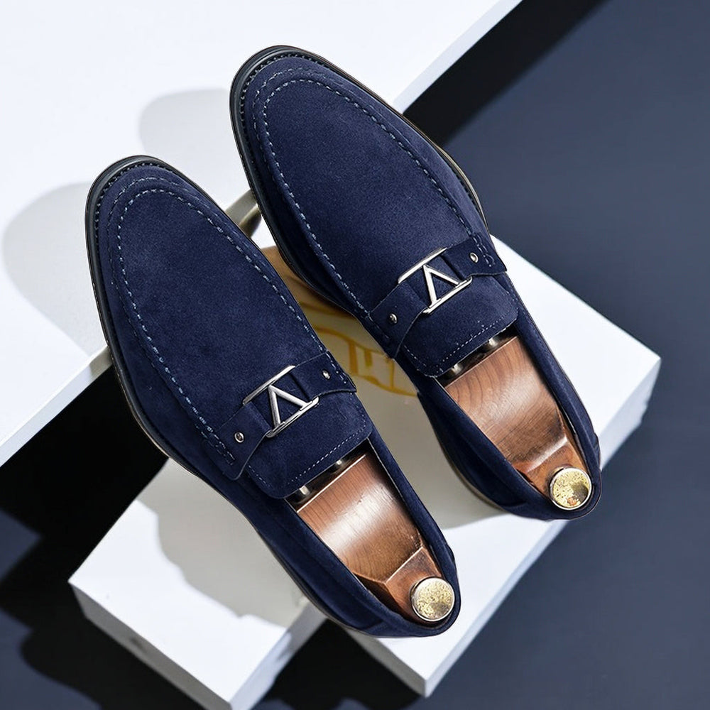 Buckle Accent Slip-On Loafers for Men