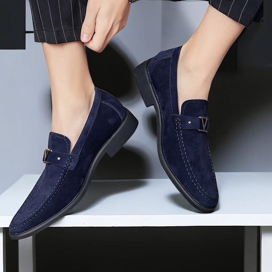 Buckle Accent Slip-On Loafers for Men