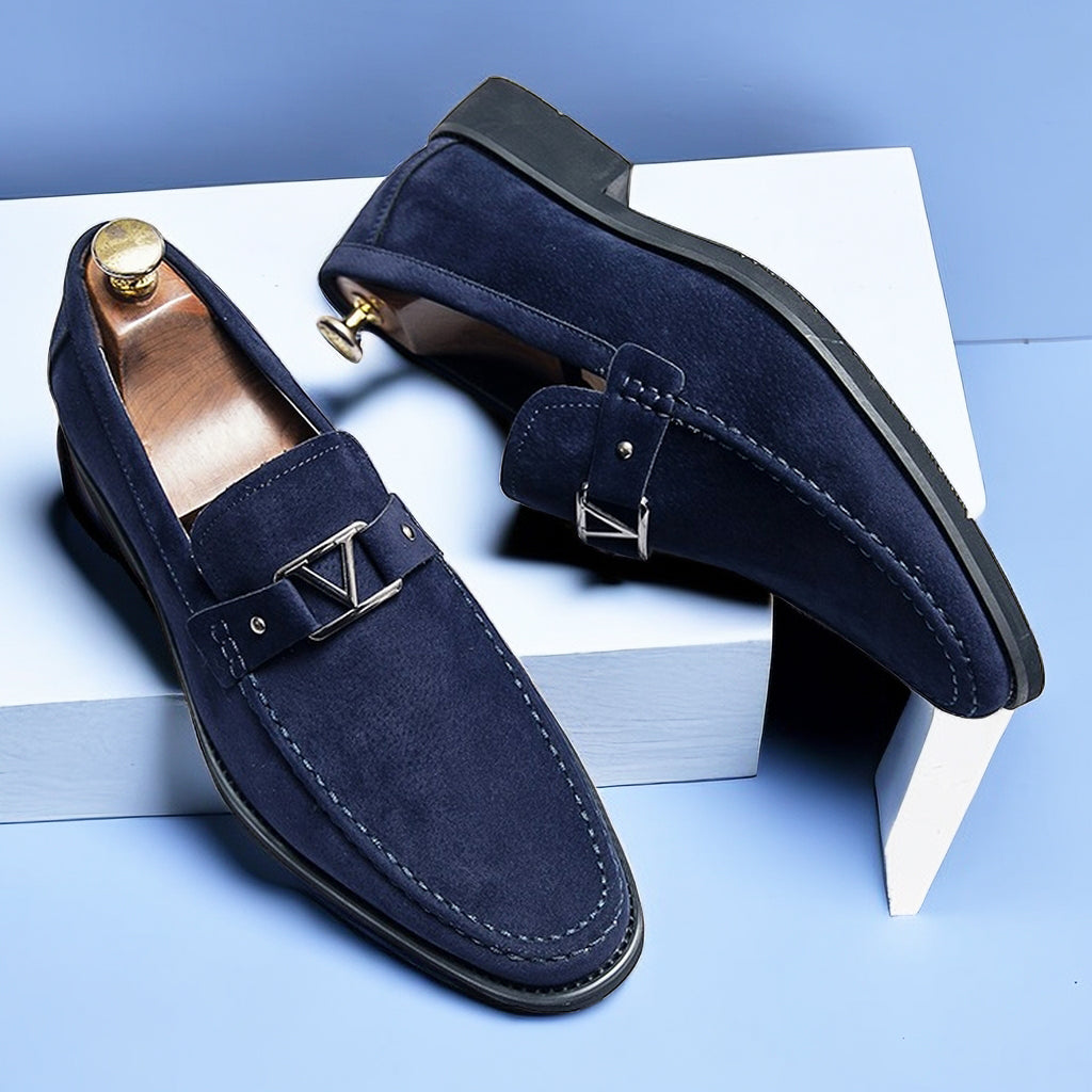 Buckle Accent Slip-On Loafers for Men
