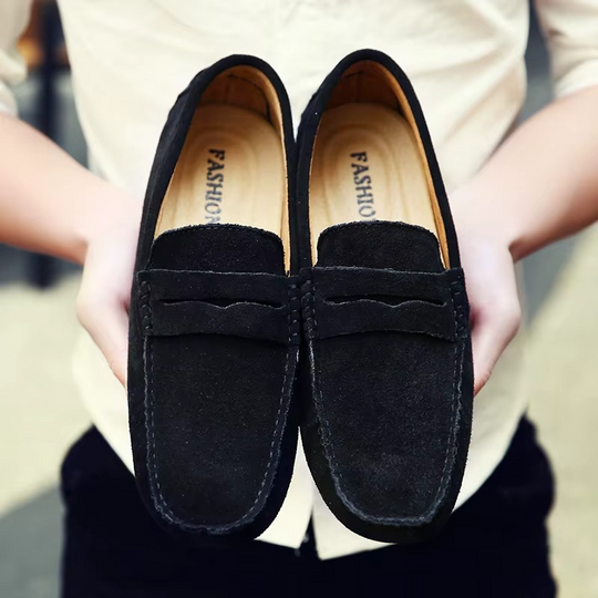 Slip-On Loafers for Men with Matte Textured Finish