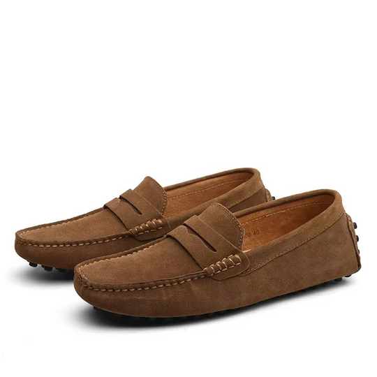 Slip-On Loafers for Men with Matte Textured Finish