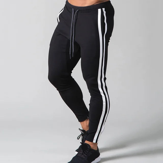 Men's Striped Slim-Fit Joggers