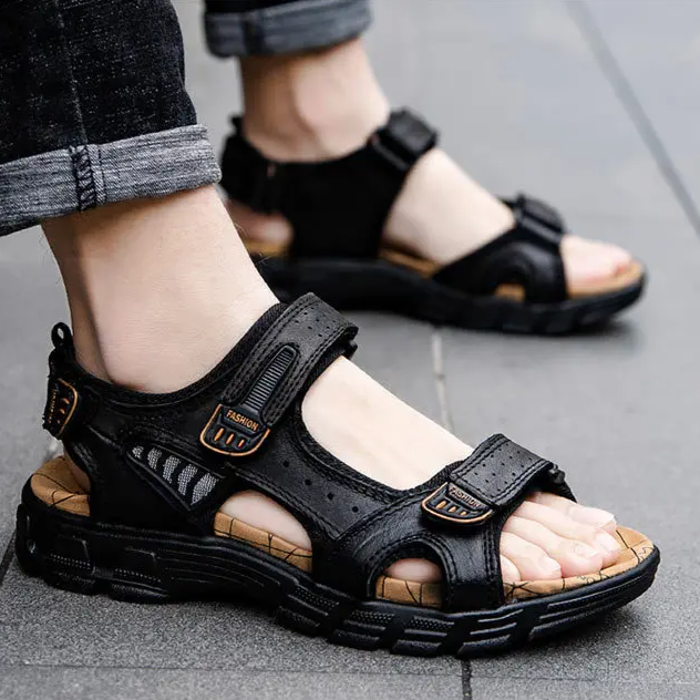 Adjustable Strap Sandals Men – Shaped Sole & Textured Footbed