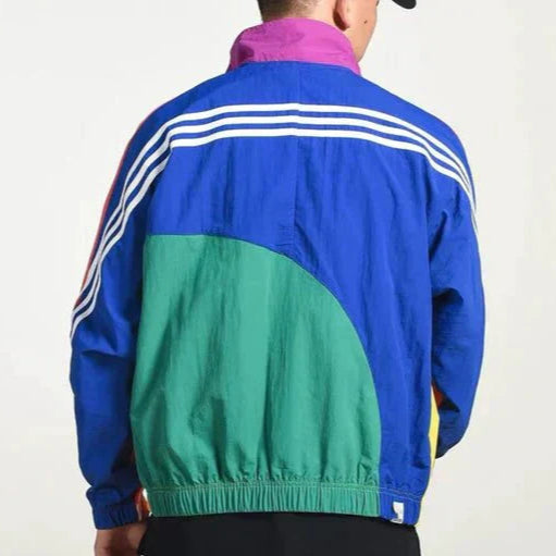 Zip-Up Jacket for Men – Colour Block Surface & Elastic Hem