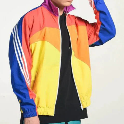Zip-Up Jacket for Men – Colour Block Surface & Elastic Hem