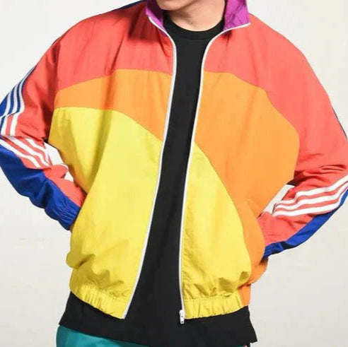 Zip-Up Jacket for Men – Colour Block Surface & Elastic Hem