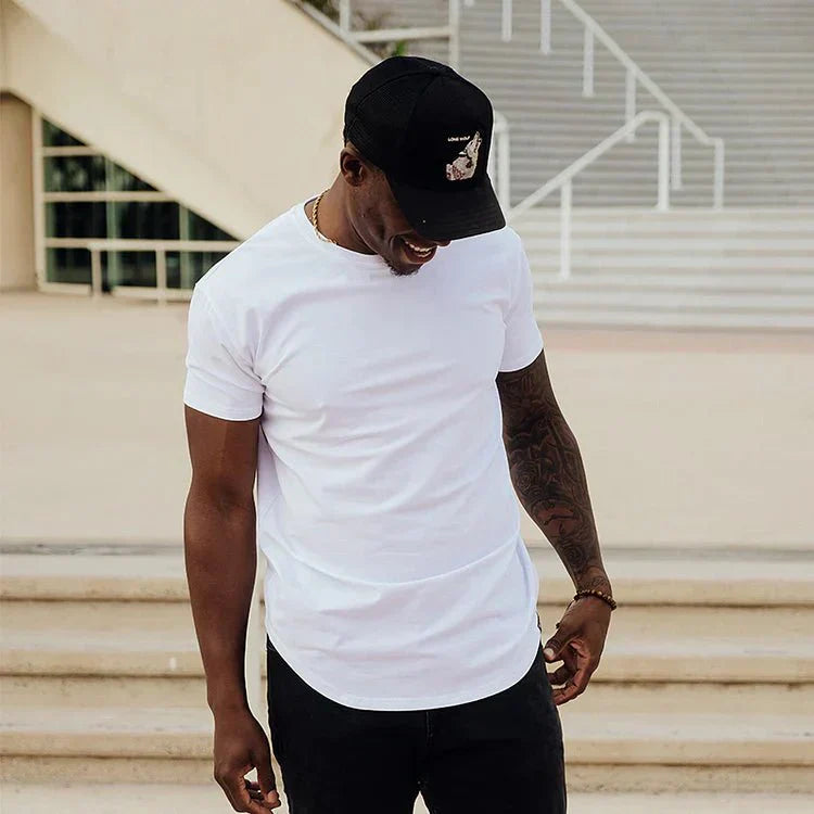 Fitted Short-Sleeve T-Shirt Men – Panel Structure, Refined Surface