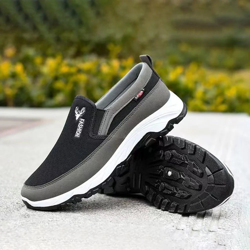Mesh-Texture Slip-On Casual Shoes for Men