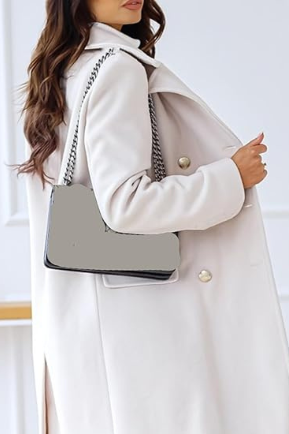 Mid-Calf Structured Overcoat for Women