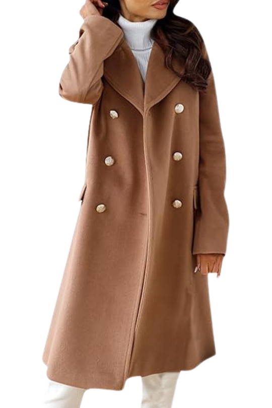Mid-Calf Structured Overcoat for Women