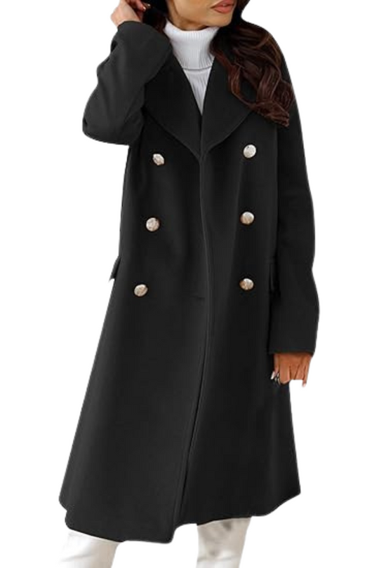 Mid-Calf Structured Overcoat for Women
