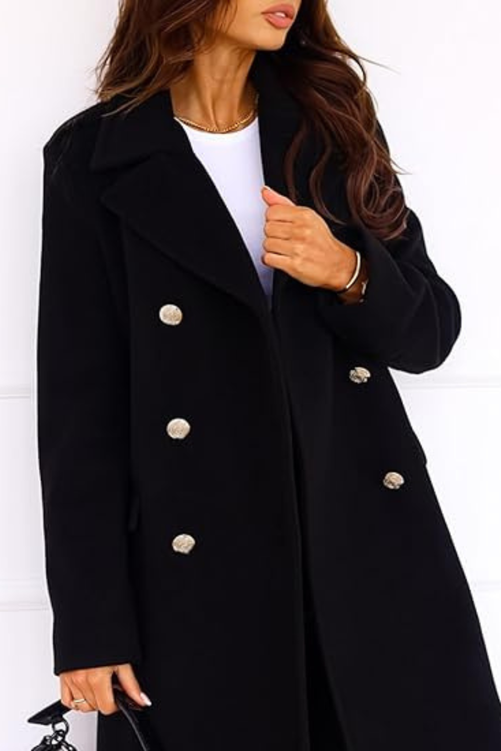 Mid-Calf Structured Overcoat for Women