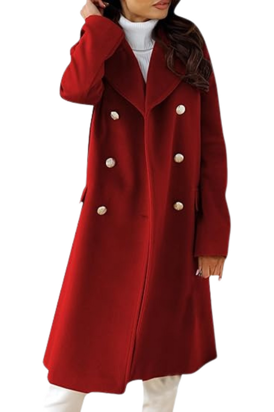 Mid-Calf Structured Overcoat for Women