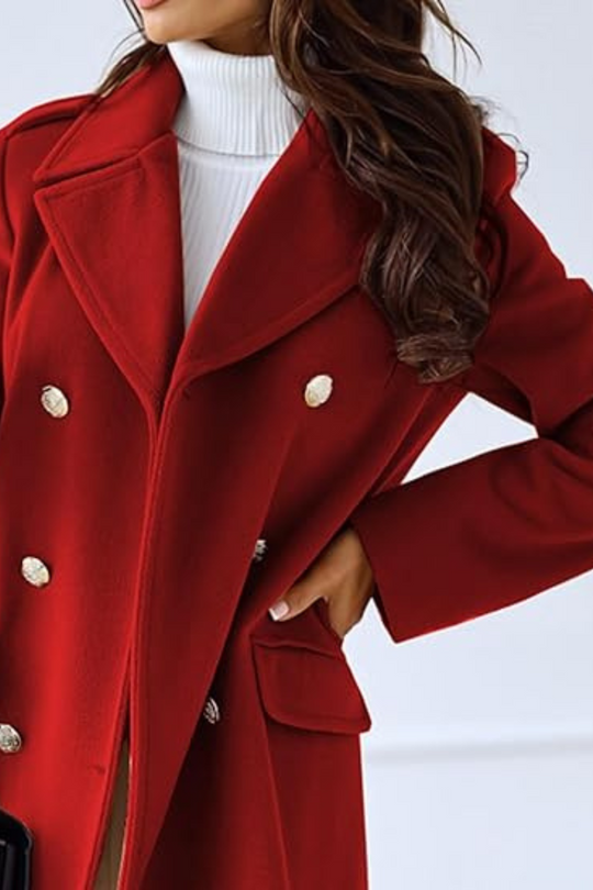 Mid-Calf Structured Overcoat for Women