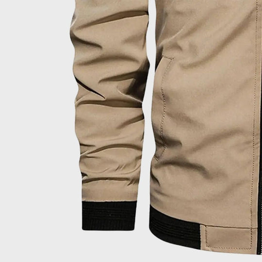 Modern Fit Bomber Jacket with Zippers for Men