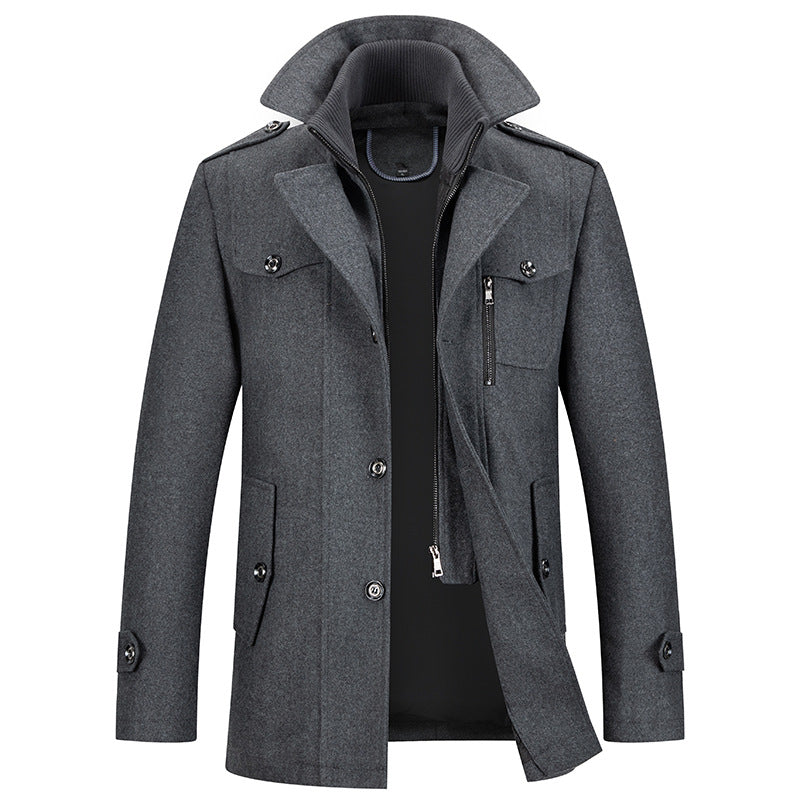 Modern Trench Coat with Functional Pockets for Men
