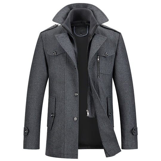 Modern Trench Coat with Functional Pockets for Men