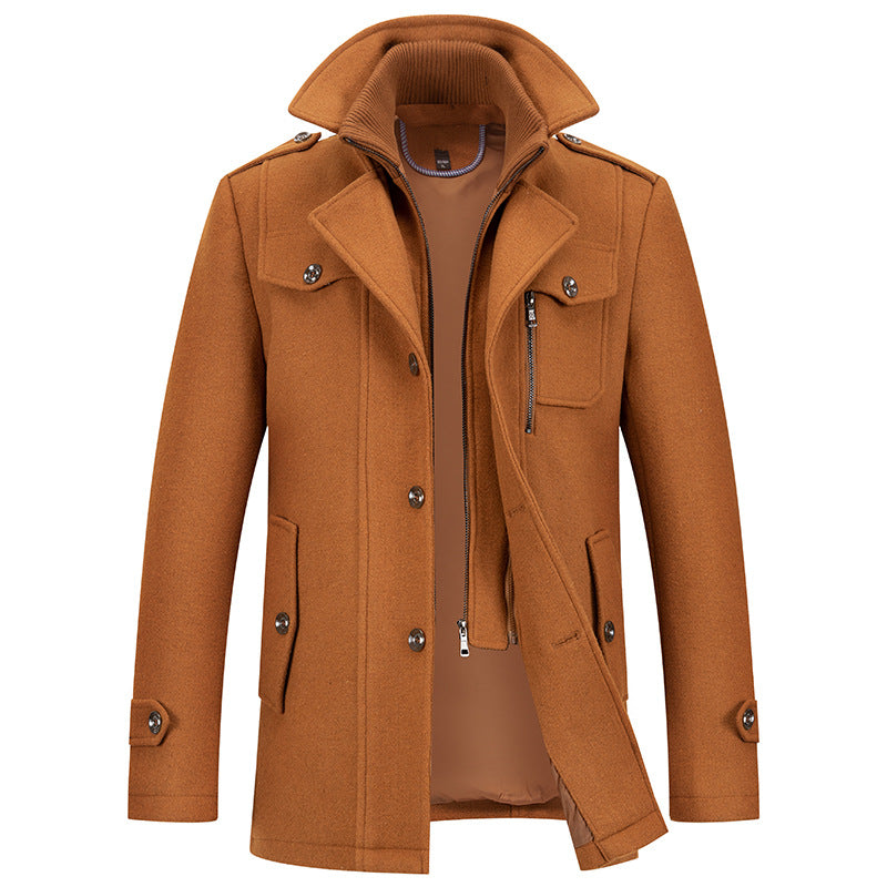 Modern Trench Coat with Functional Pockets for Men