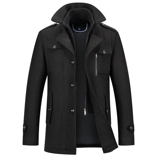 Modern Trench Coat with Functional Pockets for Men