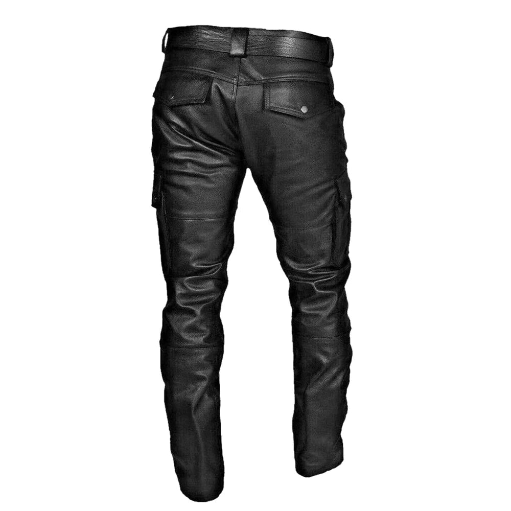Moto Style Trousers Men - Straight-Leg Fit & Utility Pockets