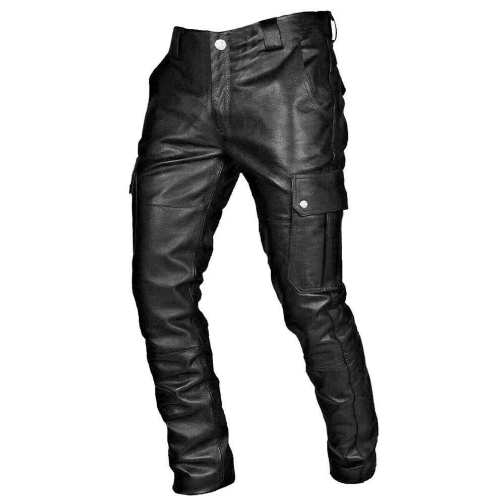 Moto Style Trousers Men - Straight-Leg Fit & Utility Pockets