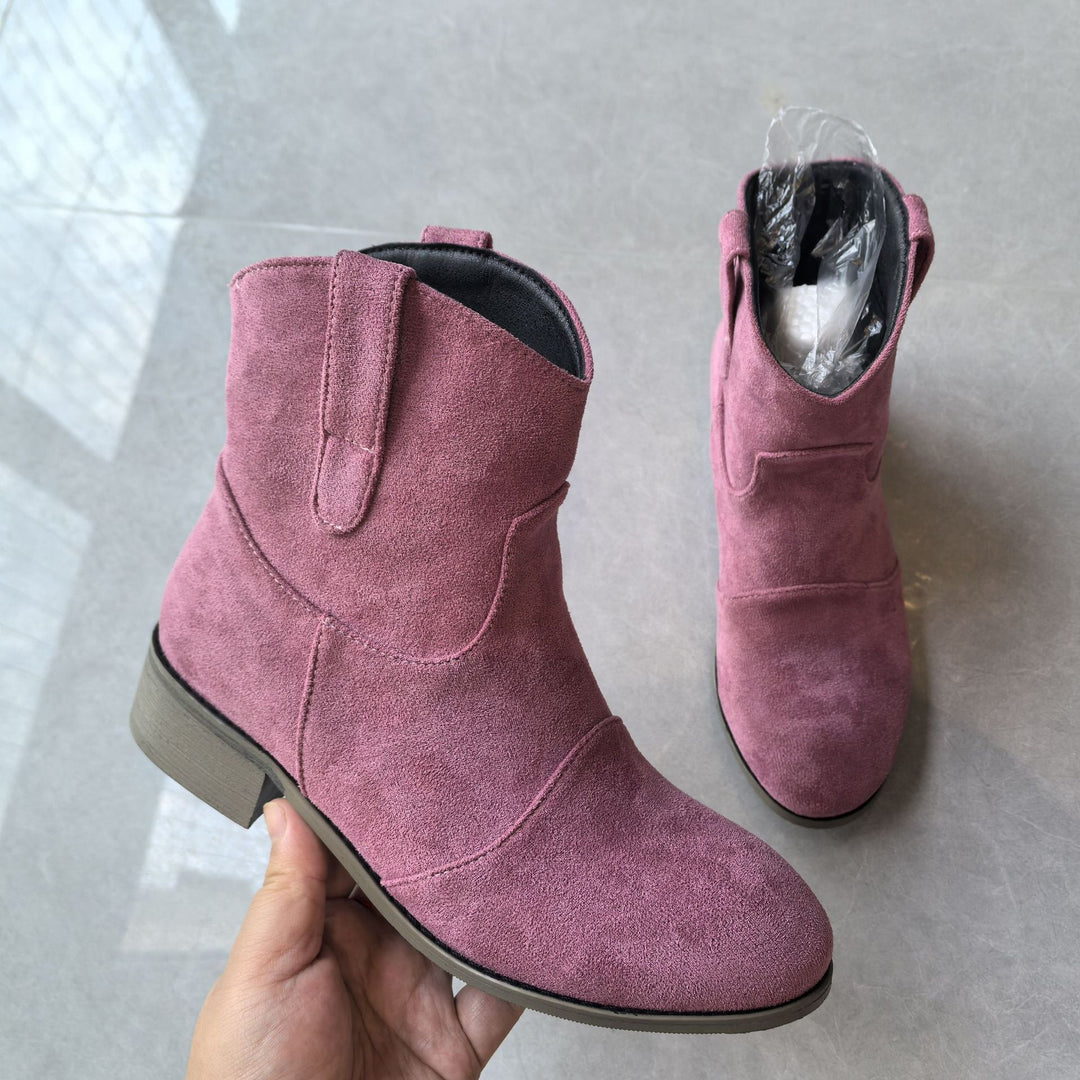 Western Ankle Boots Women - Refined Upper & Stacked Heel