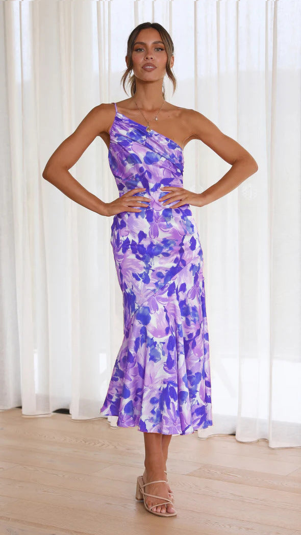 Women's Asymmetric Tulip Hem Mini Dress