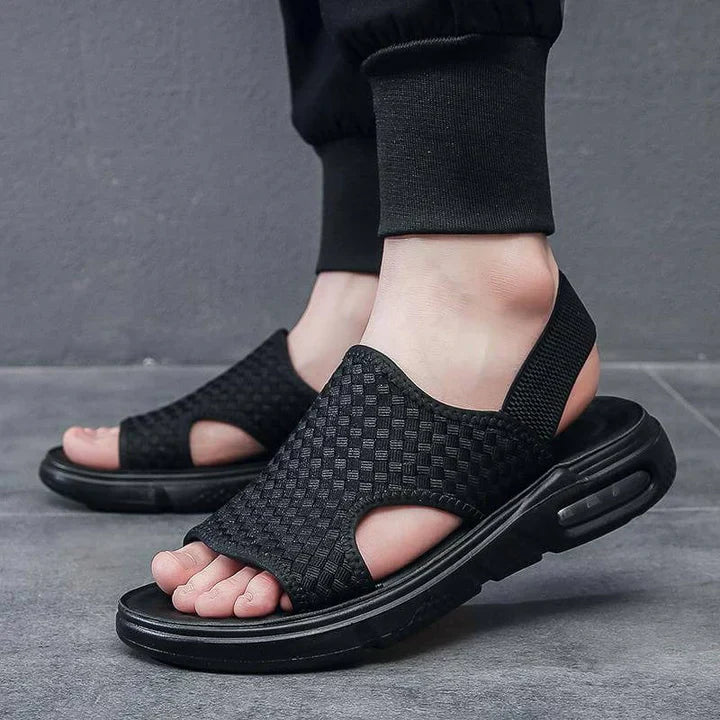 Open-Back Casual Sandals Men – Textured Mesh Surface
