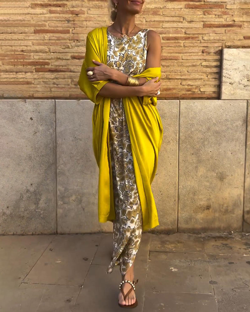 Printed Jumpsuit with Overlay for Women
