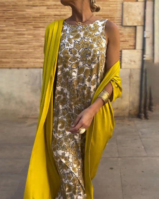 Printed Jumpsuit with Overlay for Women