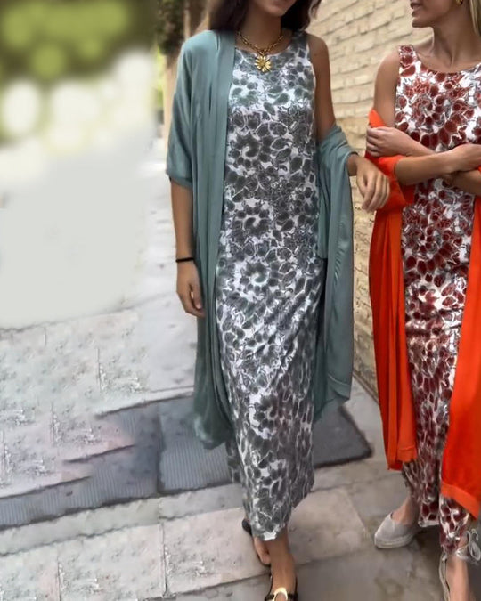 Printed Jumpsuit with Overlay for Women