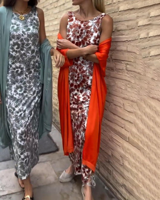 Printed Jumpsuit with Overlay for Women