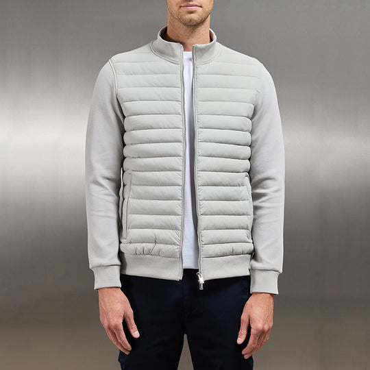 Quilted Winter Jacket with Stand Collar for Men