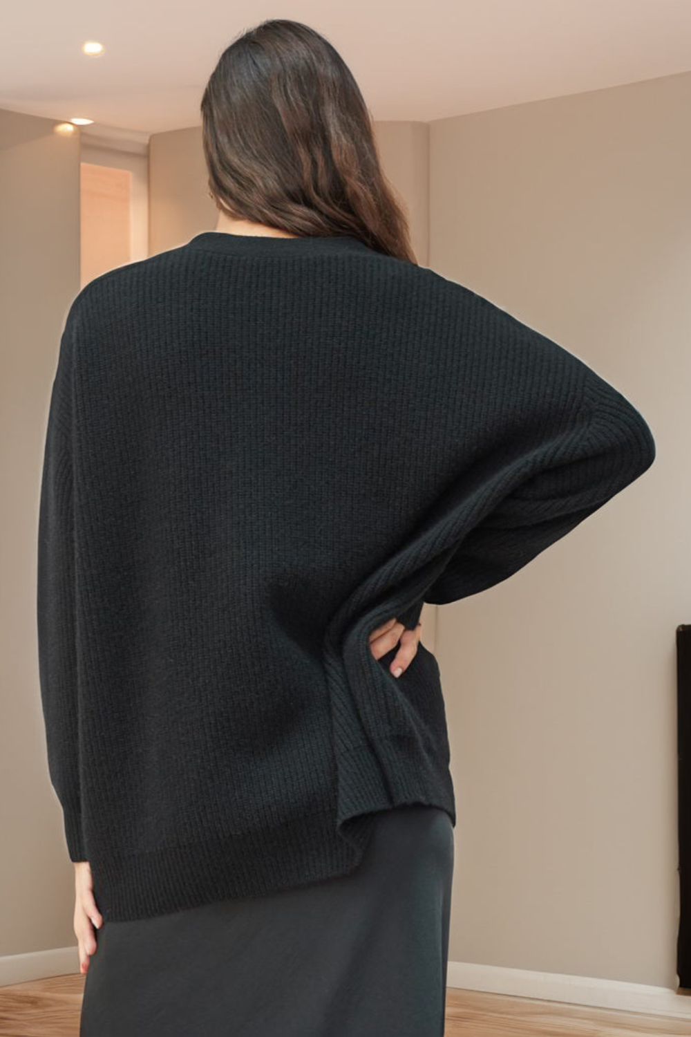 Ribbed Knit Button Cardigan for Women