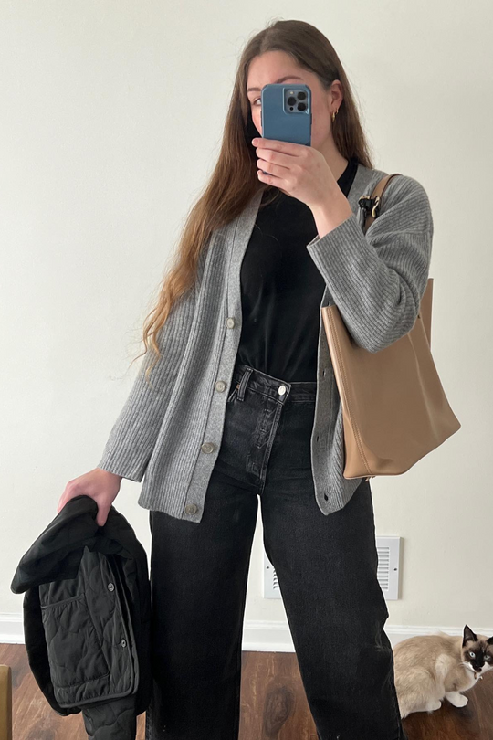 Ribbed Knit Button Cardigan for Women