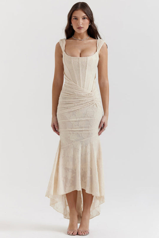 Off-Shoulder Evening Waist Dress for Women