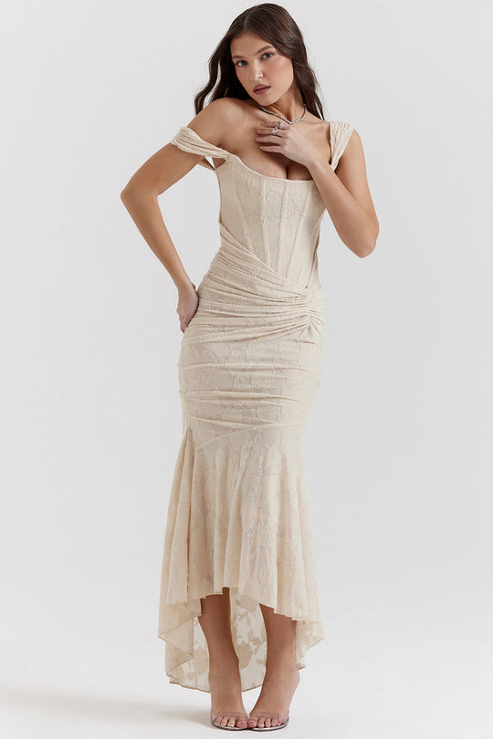 Off-Shoulder Evening Waist Dress for Women