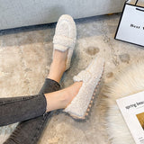 Fuzzy Slip-on Loafers for Women - Image 1